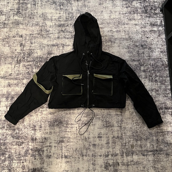 American Bazi Jackets & Blazers - Black Utility Jacket with Hood